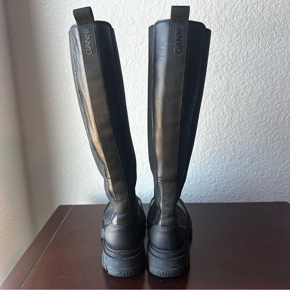 Ganni Black Combat & Moto Boots - Picture 2 of 4